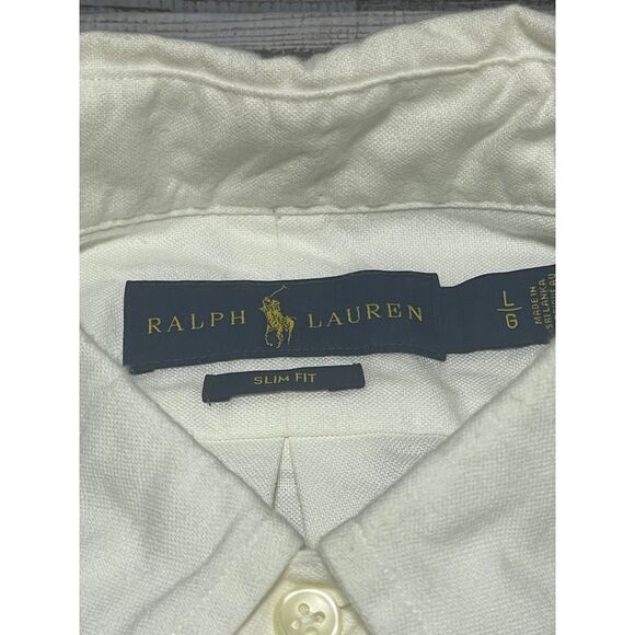 Ralph Lauren Men's Shirt Sleeve Button Down Hawaiian Aloha‎ White Size L - Picture 2 of 7